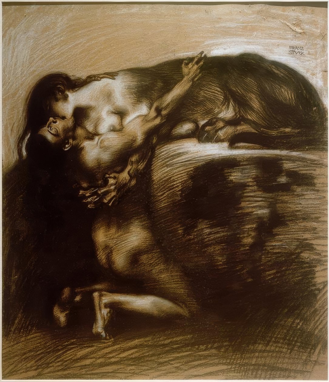 The Kiss of the Sphinx by Franz von Stuck