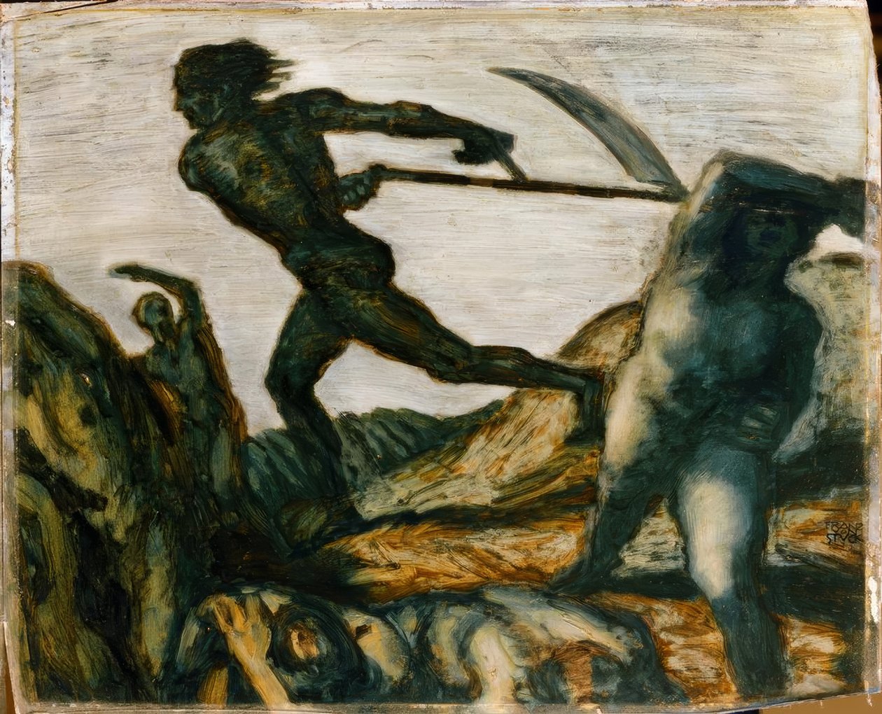 Franz von Stuck, The Reaper / Painting, circa 1923 by Franz von Stuck