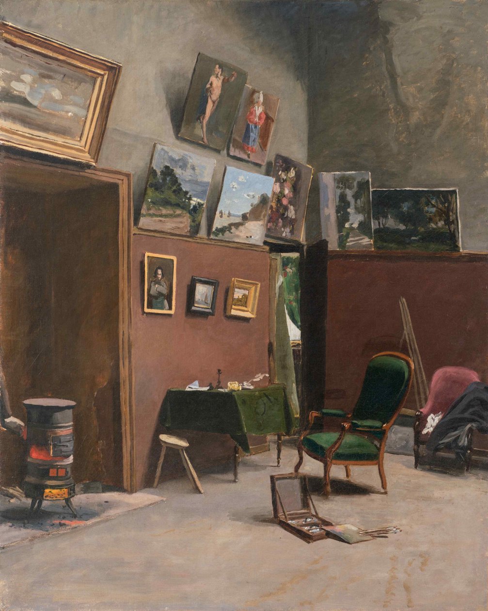 The studio of the artist at Rue Furstenberg by Frédéric Bazille
