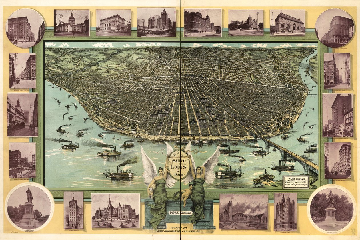 Saint Louis in 1896 by Fred; Fred Graf Engraving Co. Graf