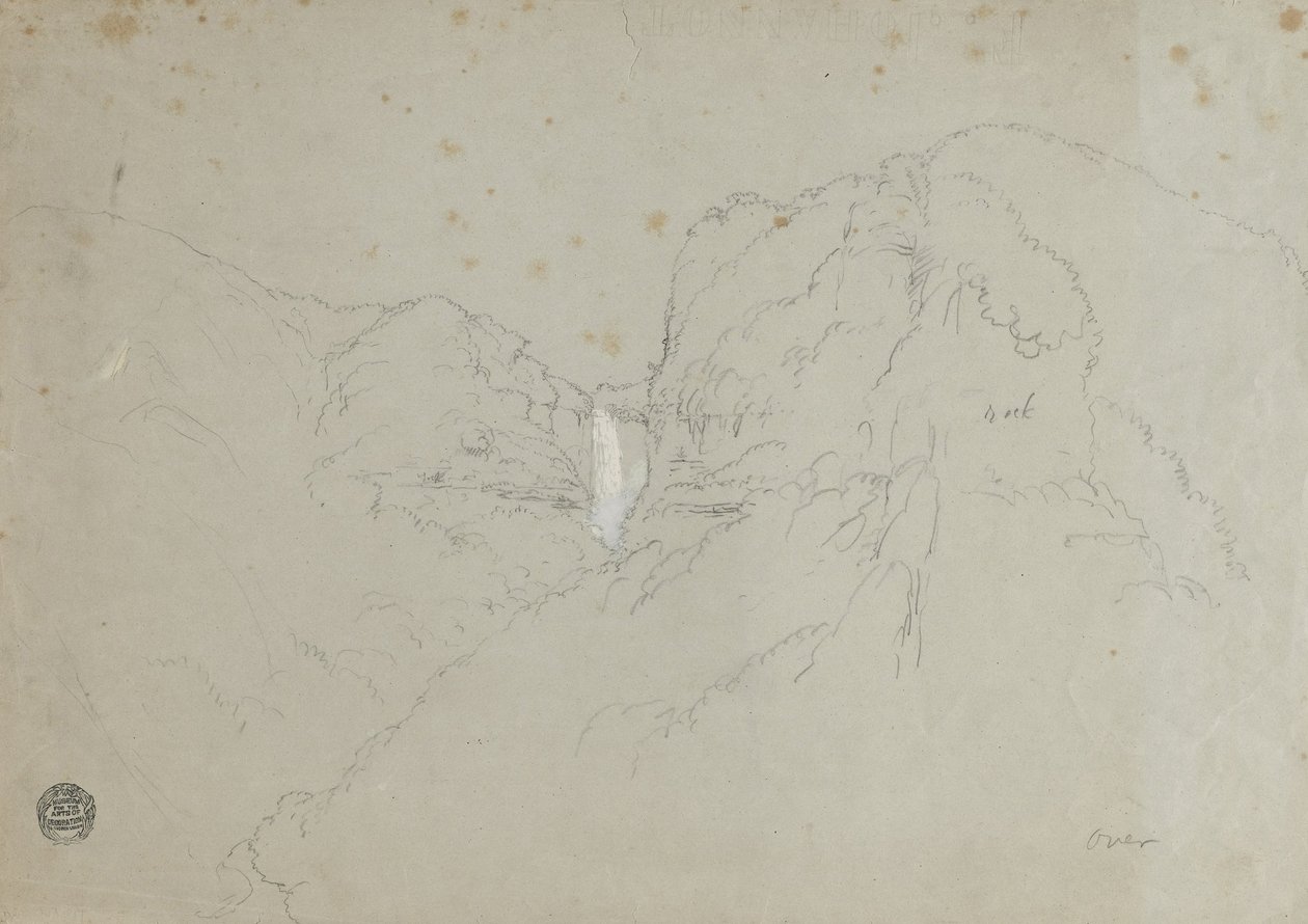Sketches: Tequendama Falls near Bogota, Colombia; View of Distant Mountain Ranges by Frederic Edwin Church
