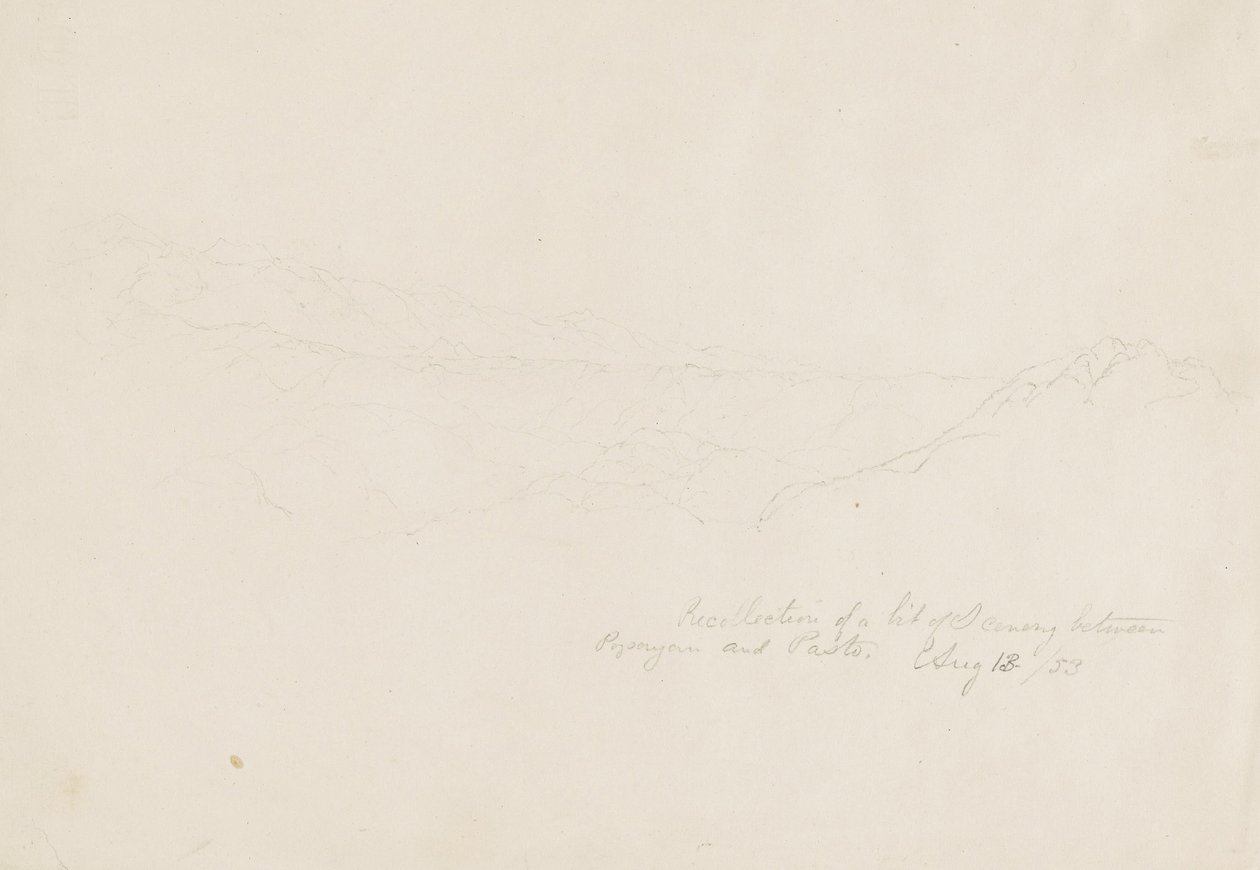Mountainous Landscape between Popayán and Pasto, Colombia by Frederic Edwin Church