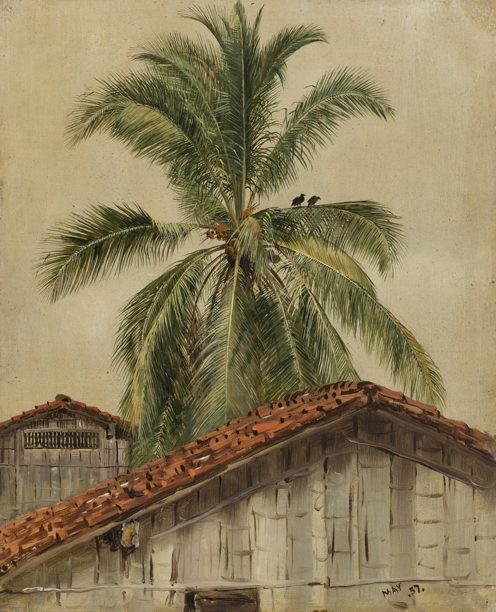 Palm Trees and Housetops, Ecuador by Frederic Edwin Church