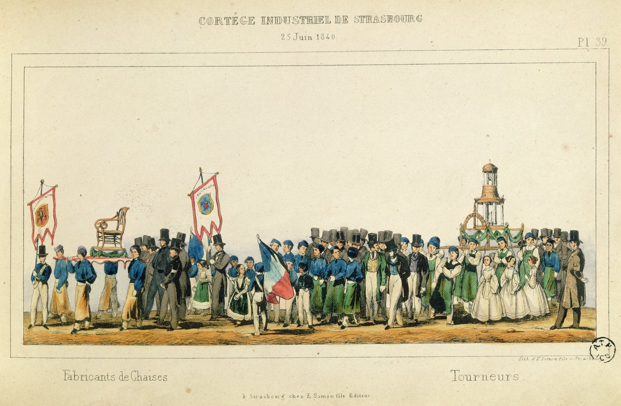 Procession of the Chair Manufacturers at Strasbourg, 25th June 1840 by Frederic Emile Simon