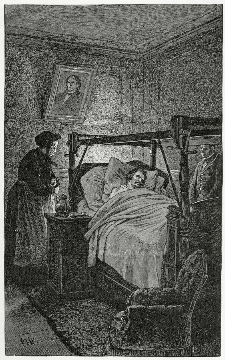 Death of Balzac - Illustration from Choses Vues, 19th Century by Frederic Theodore Lix