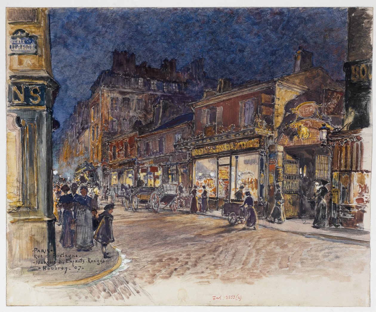 The Marché des Enfants Rouges, rue de Bretagne by Frederic Anatole Houbron