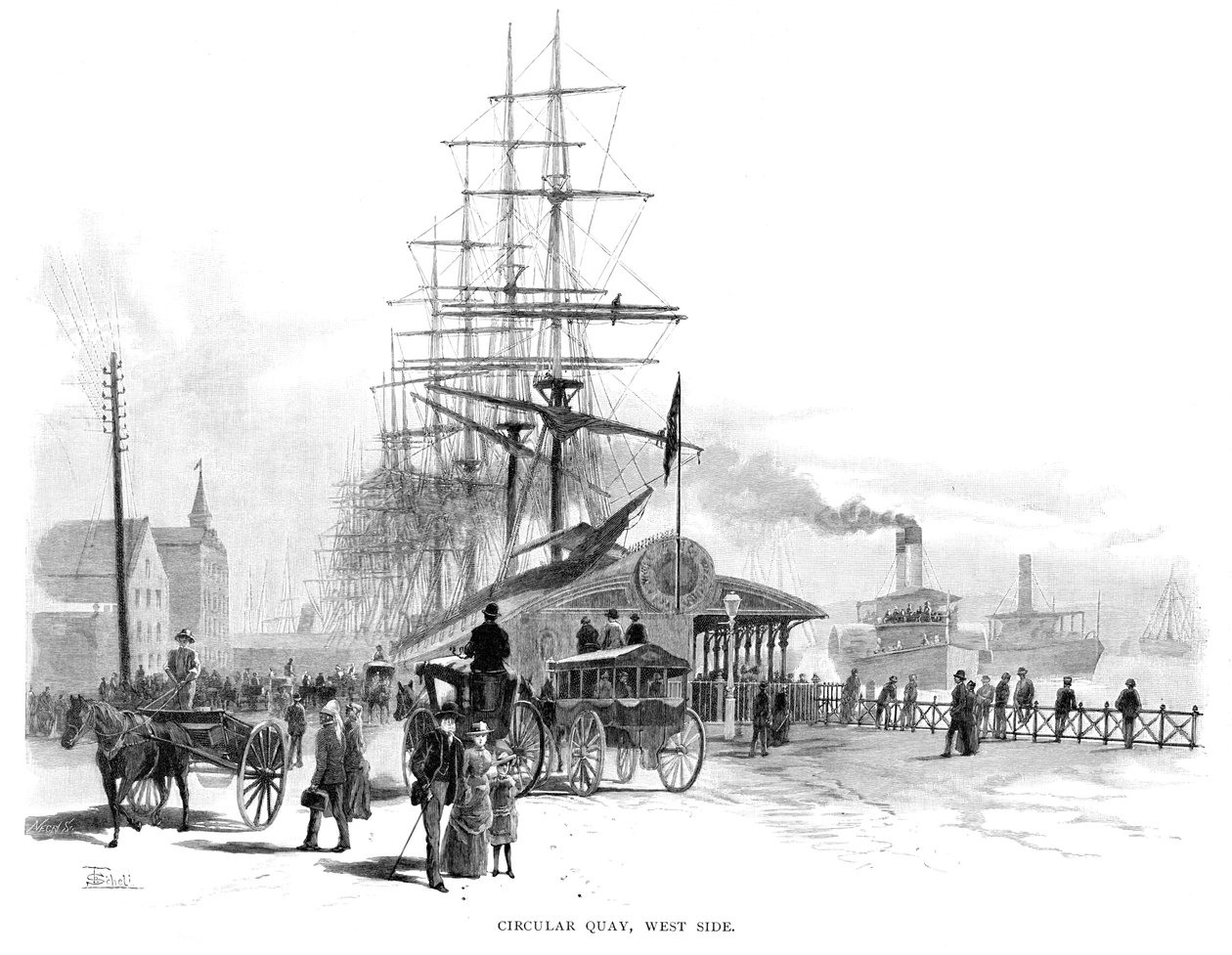 Circular Quay, West Side, Sydney, New South Wales, Australia, 1886 by Frederic B. Schell
