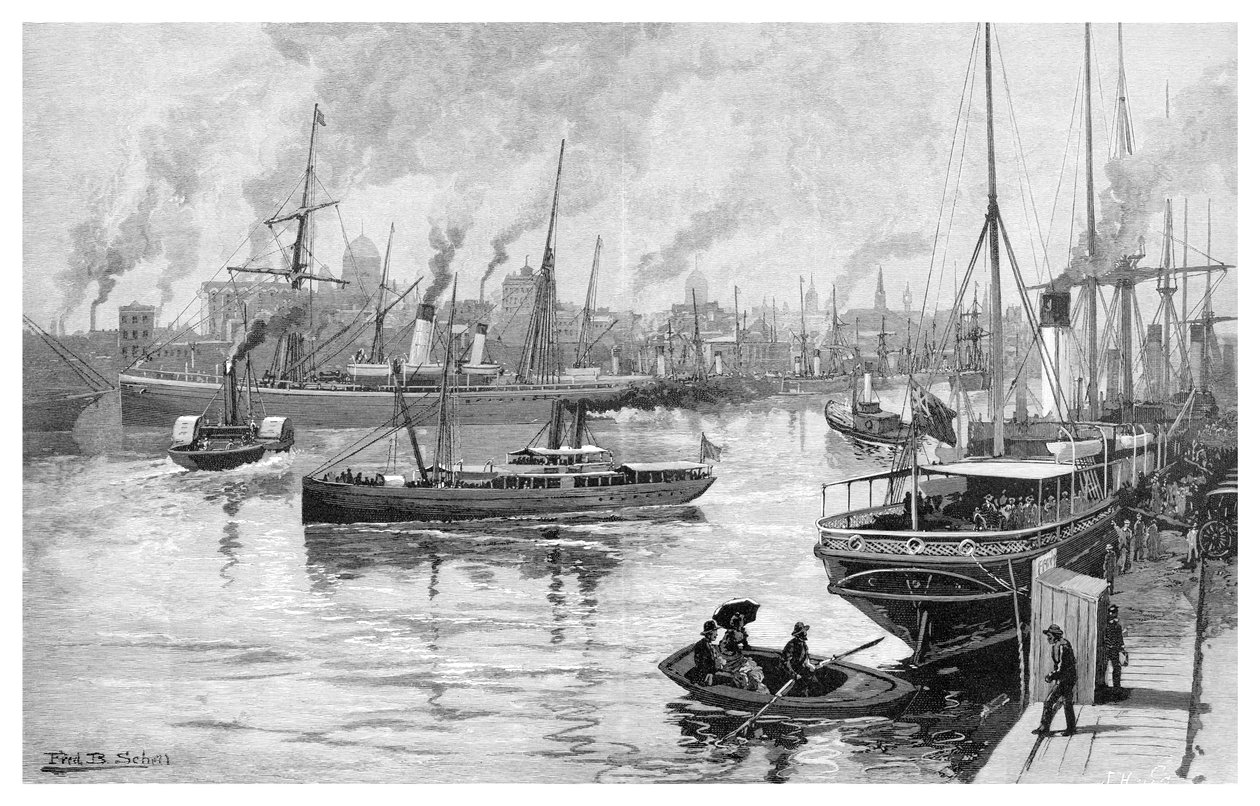 Melbourne from the Yarra, Victoria, Australia by Frederic B. Schell