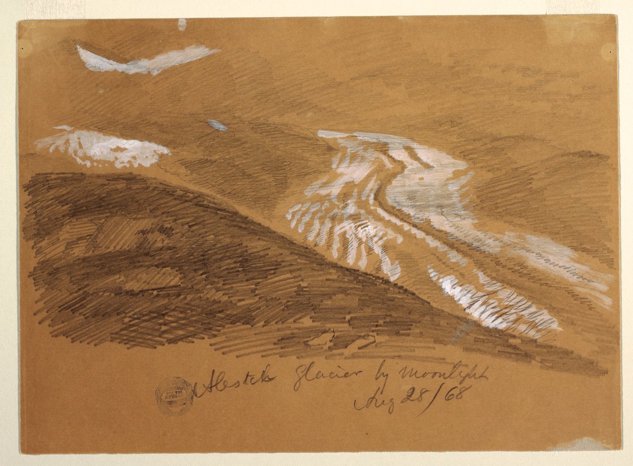 Aletsch Glacier by Moonlight, Bernese Alps, Switzerland by Frederic Edwin Church
