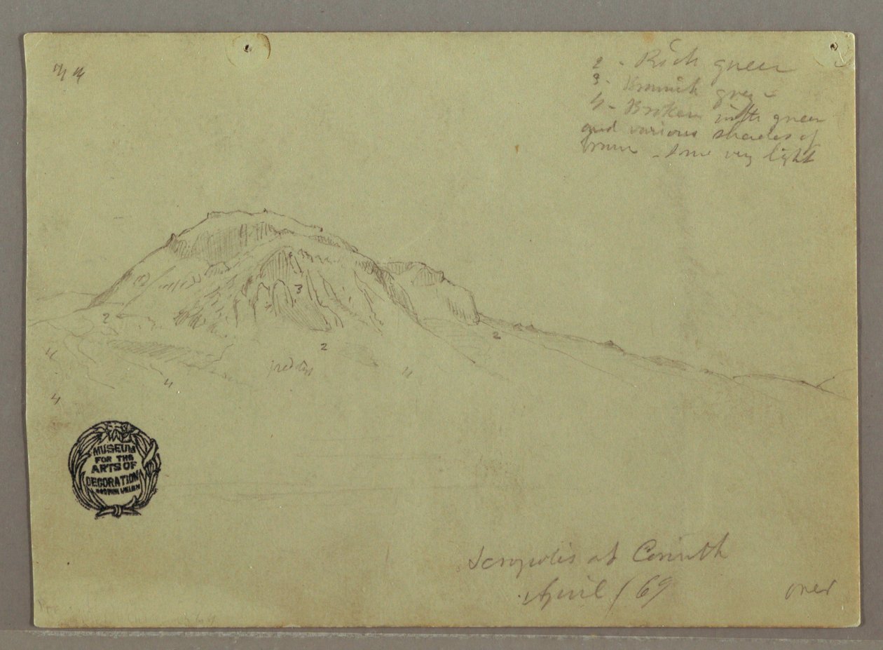Bare Hill, Acropolis at Corinth, Greece by Frederic Edwin Church