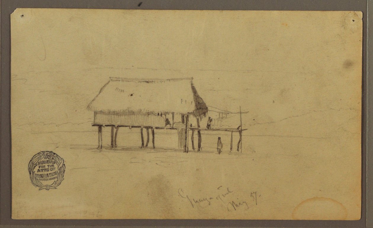 A Hut on Posts, Guayaquil, Ecuador, May 1857 by Frederic Edwin Church