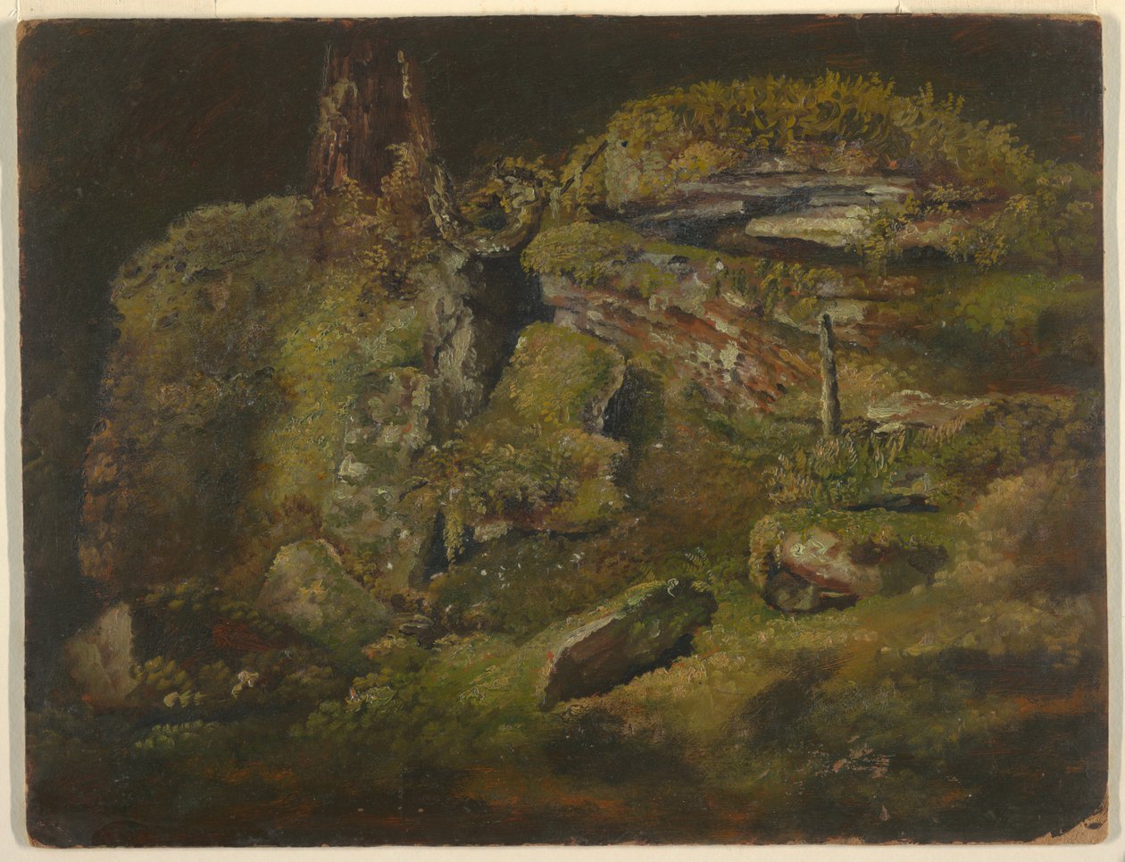 Boulder in the Woods, ca. 1845 by Frederic Edwin Church