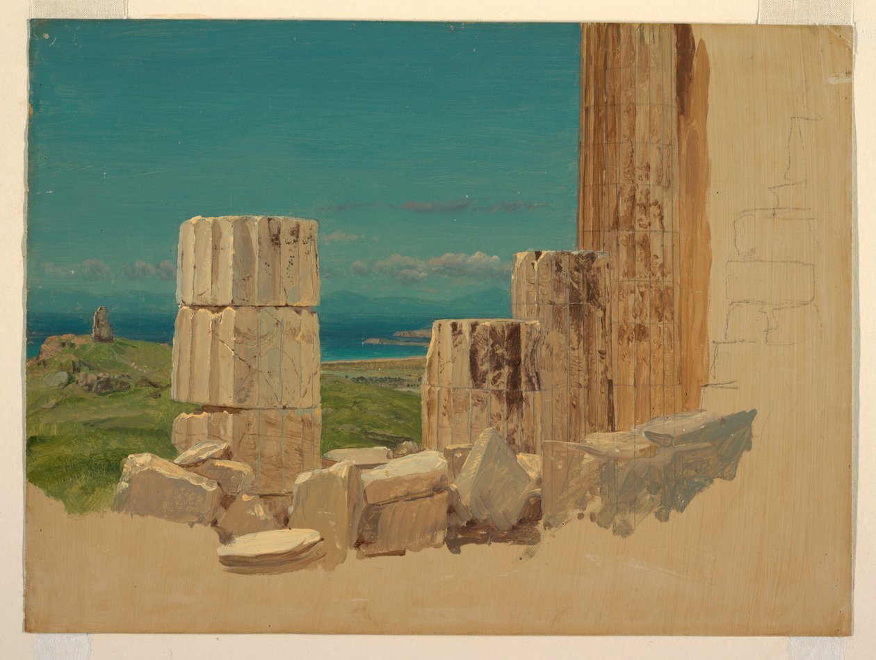 Broken Columns, View from the Parthenon, Athens, April 1869 by Frederic Edwin Church