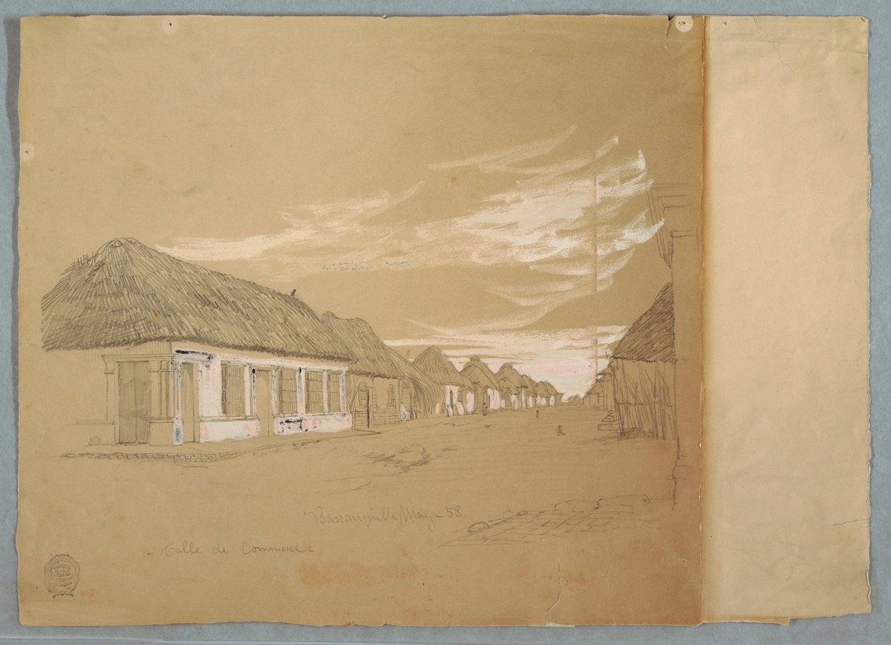 Calle de Commerce, Barranquilla, Colombia, May 1853 by Frederic Edwin Church