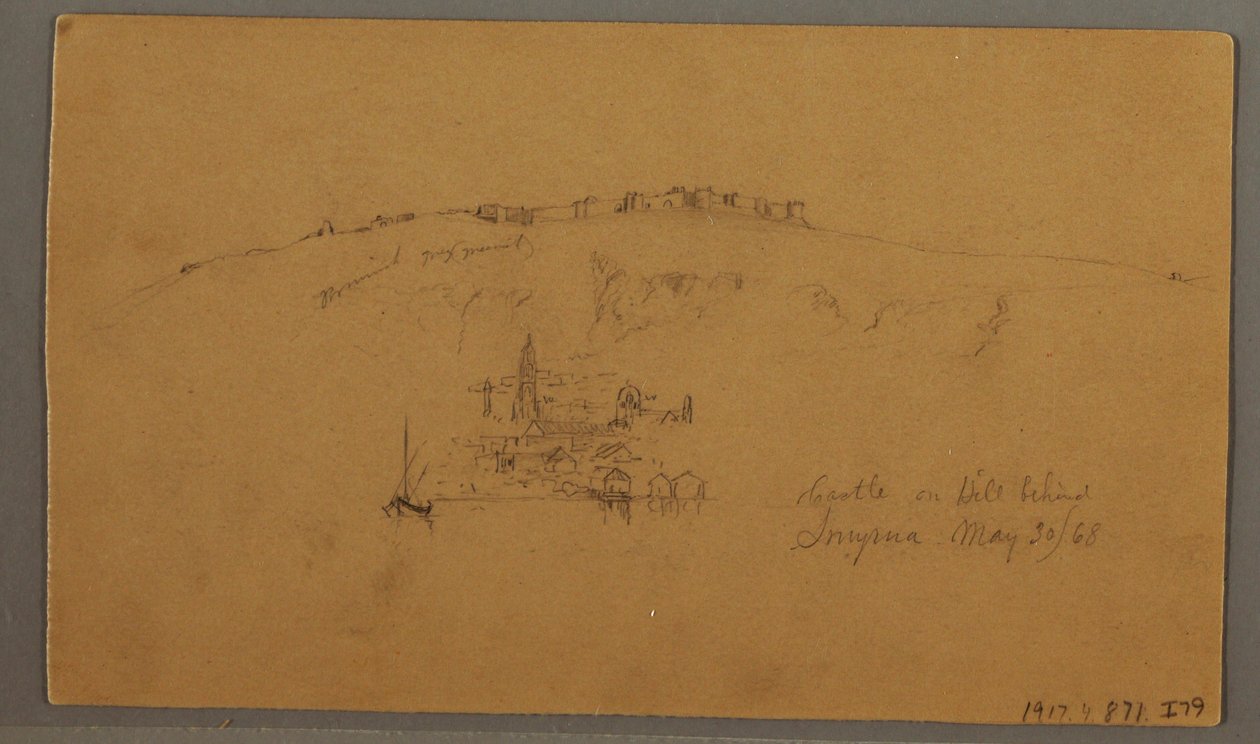 Castle, Minaret, Sailboats, House, May 1868 by Frederic Edwin Church