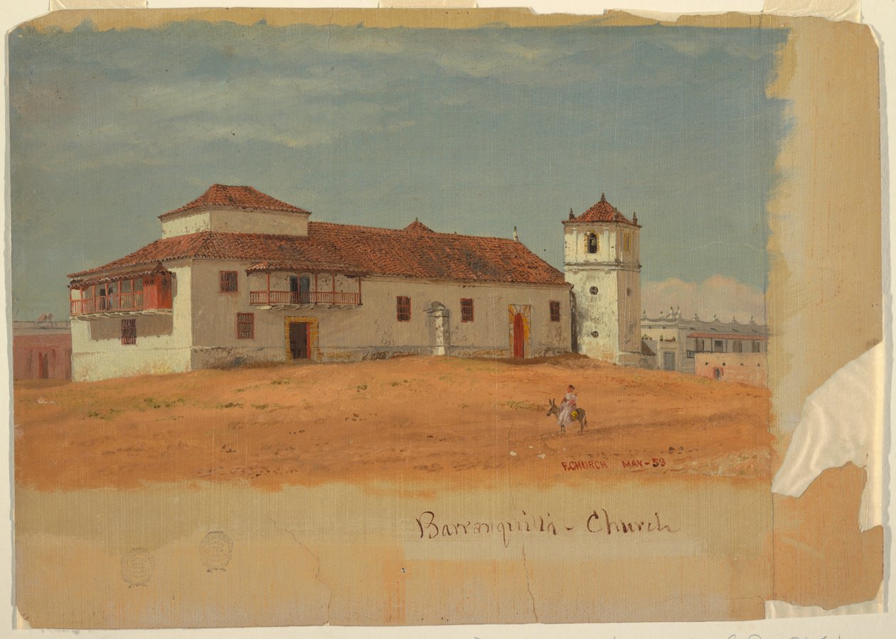 Drawing, Church in Barranquilla, Colombia, May 1853 by Frederic Edwin Church