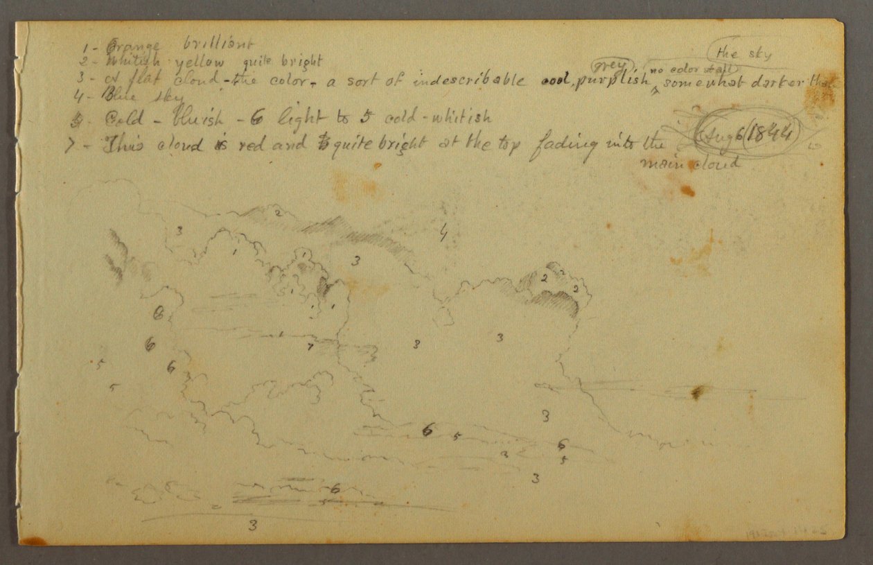 Drawing, Cloud Study, 1844 by Frederic Edwin Church