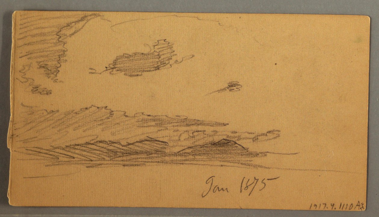 Cloud over hills, possibly 1875 by Frederic Edwin Church