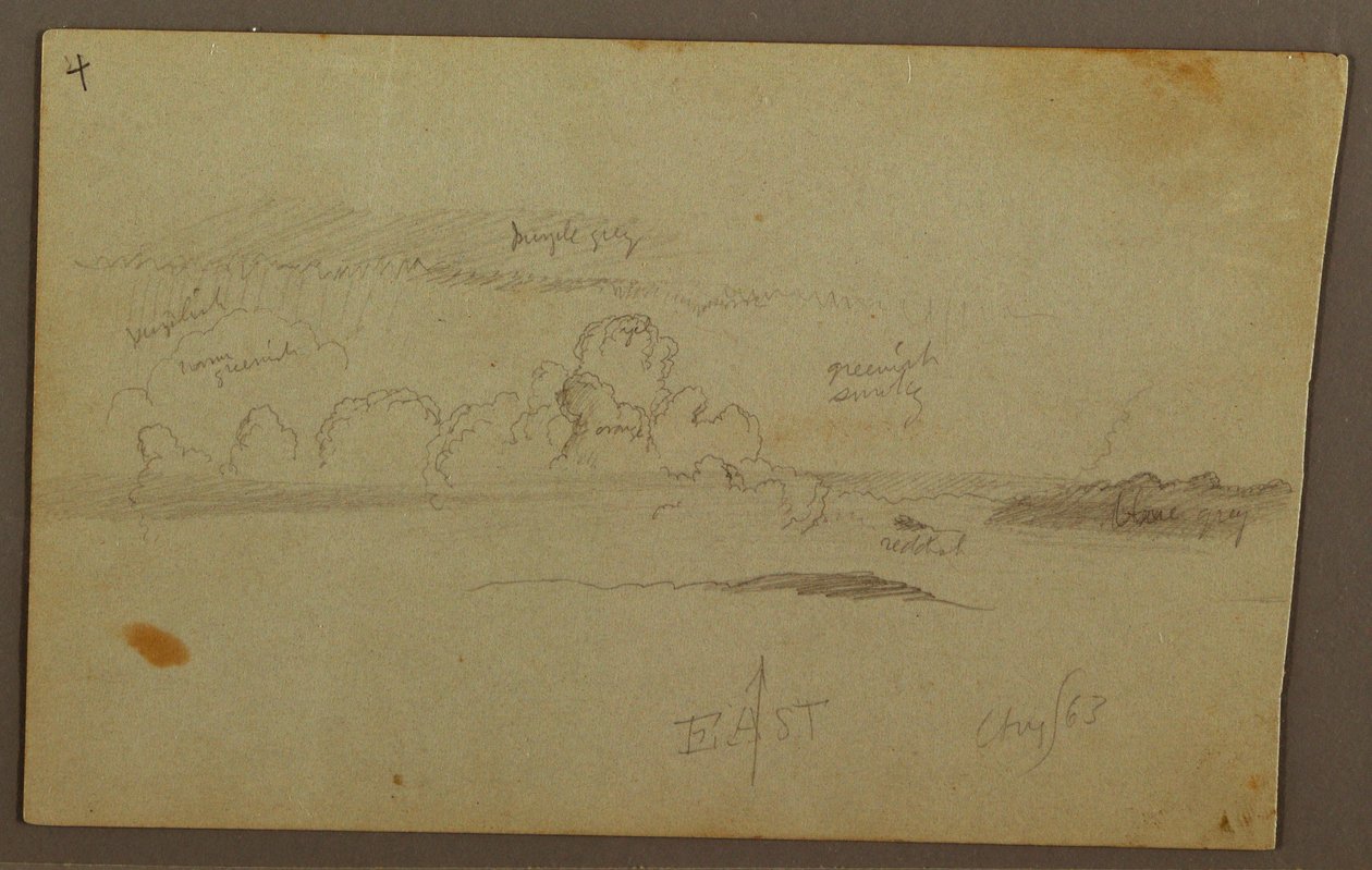 Drawing, Clouds Over Hill Range, 1863 by Frederic Edwin Church