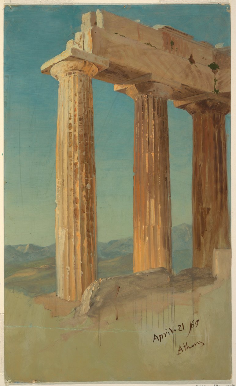Columns of the Parthenon, Athens, April 21, 1869 by Frederic Edwin Church