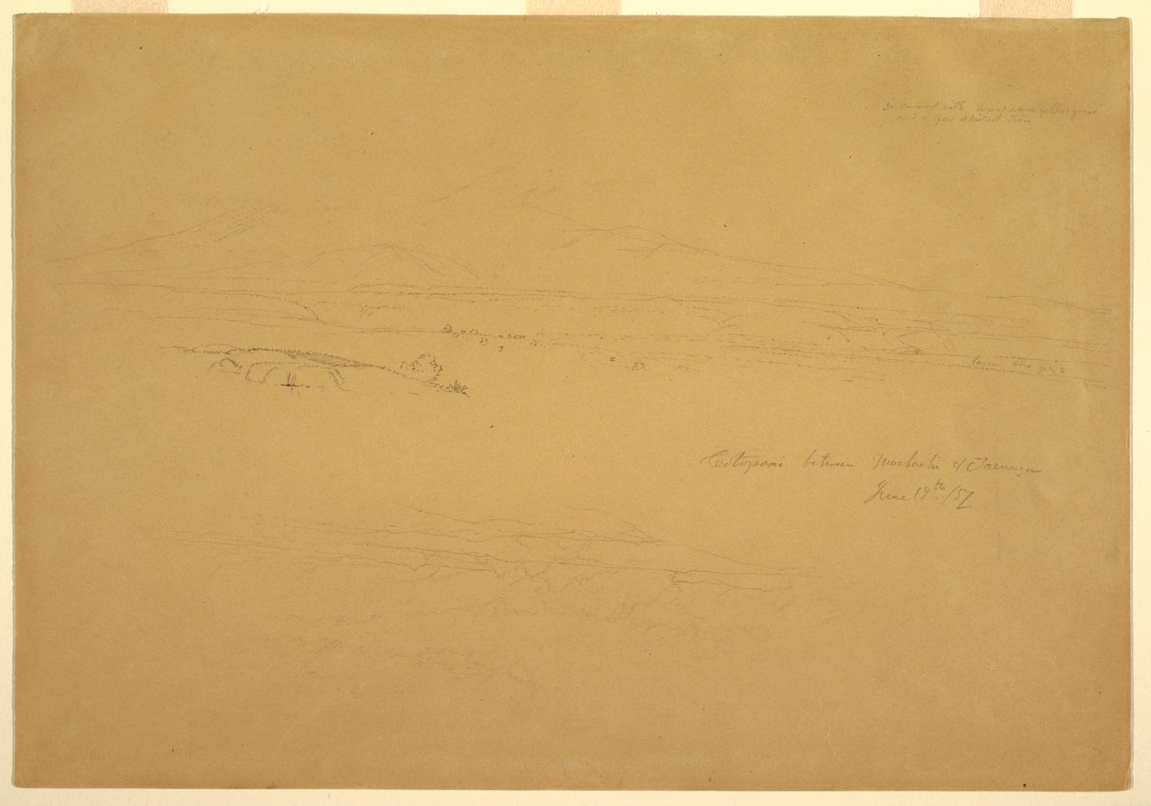 Drawing, Cotopaxi between Machachi and Talunga, June 19, 1857 by Frederic Edwin Church