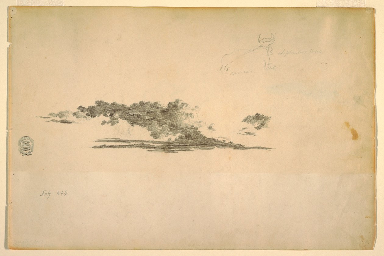 Cow, clouds, July and September 1844 by Frederic Edwin Church