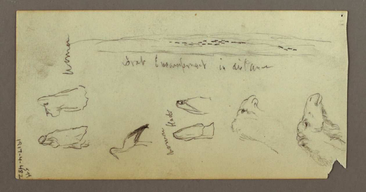 Figure Riding a Camel, Carrying a Spear, Two Figure Studies, possibly 1868 by Frederic Edwin Church
