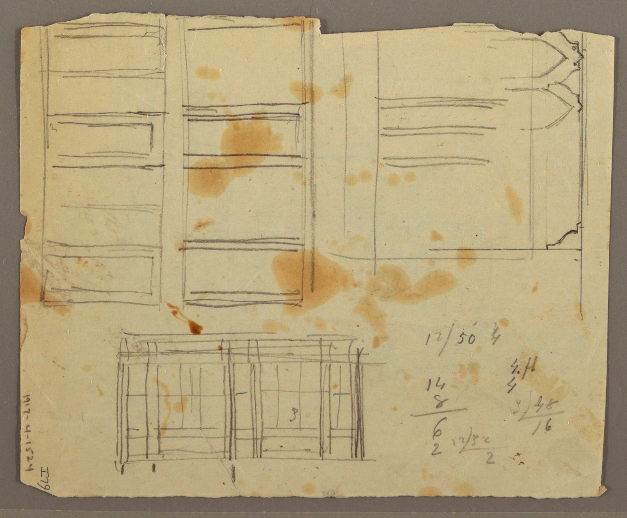Figure Sketches; Verso: Bookcase, 1853 by Frederic Edwin Church