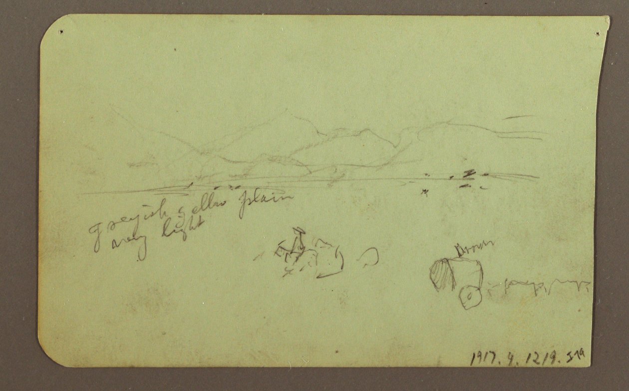Figures, Verso: Figure, Landscape, 1883 by Frederic Edwin Church