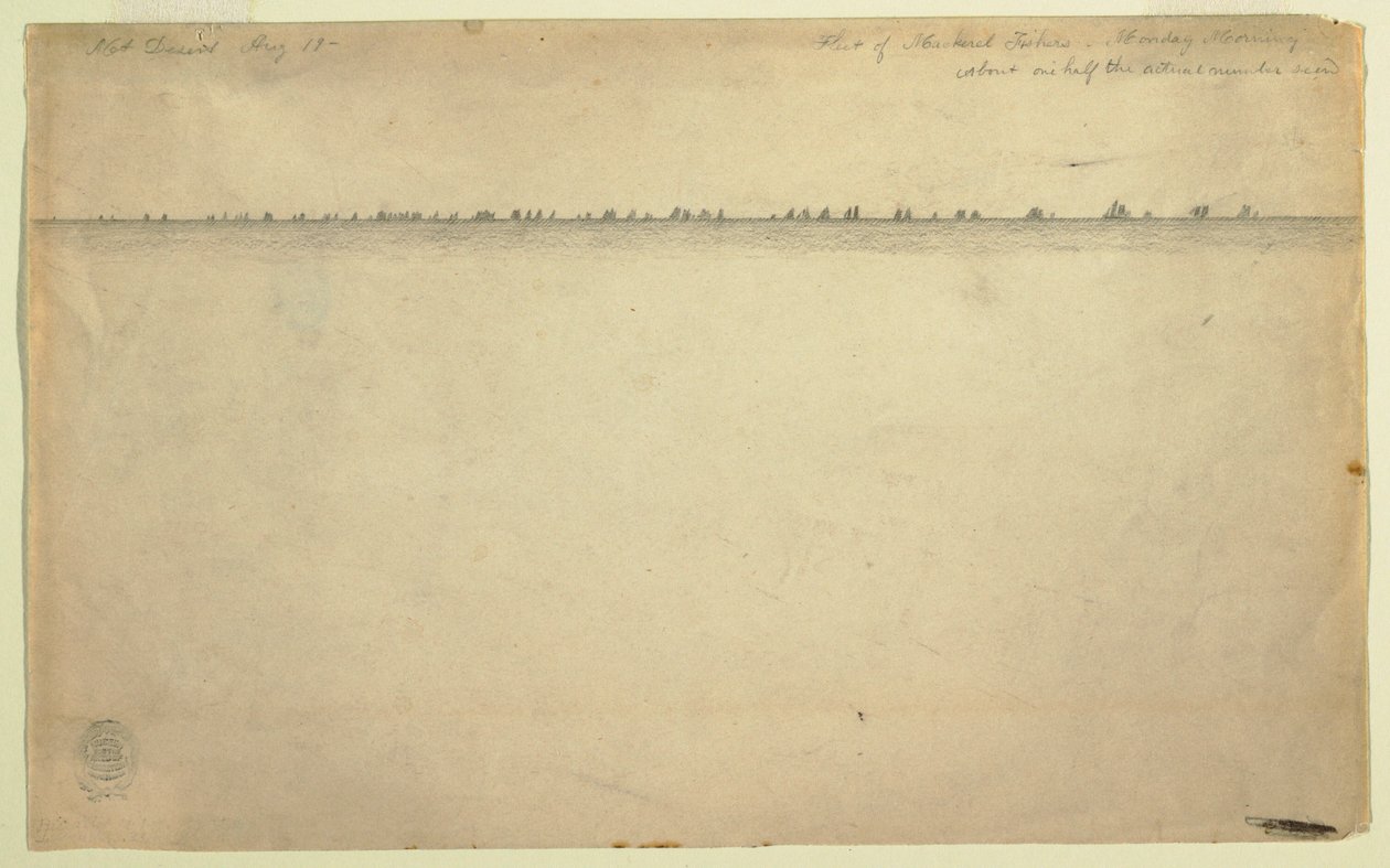 Fleet of Mackerel Fishers, Mount Desert, Maine, August 19, 1850 by Frederic Edwin Church