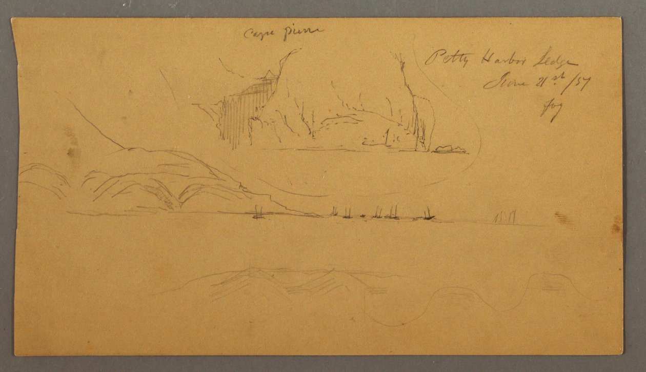 Harbor, Sailboats, Mountains, June 21, 1859 by Frederic Edwin Church