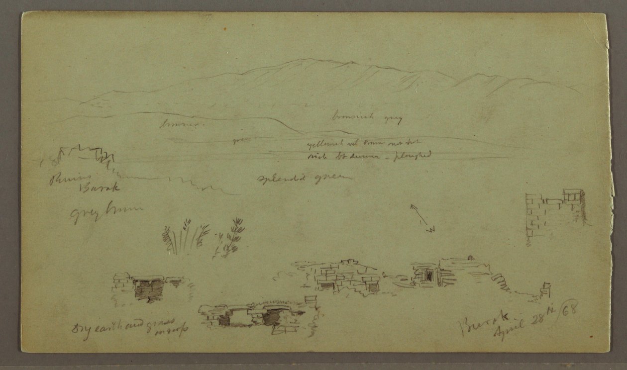 Hill Range Across Plain, Ruins, April 28, 1868 by Frederic Edwin Church