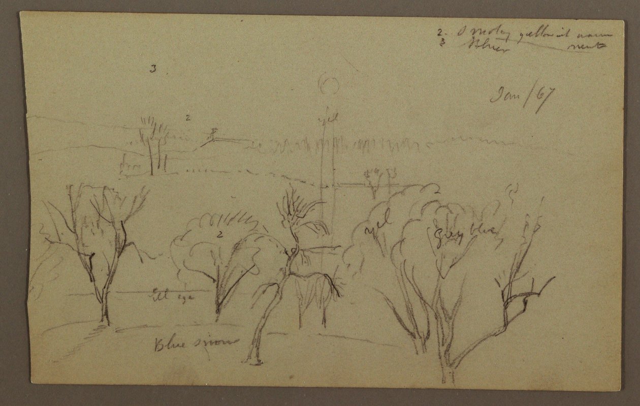 Hills, Trees, Low Sun, 1867 by Frederic Edwin Church
