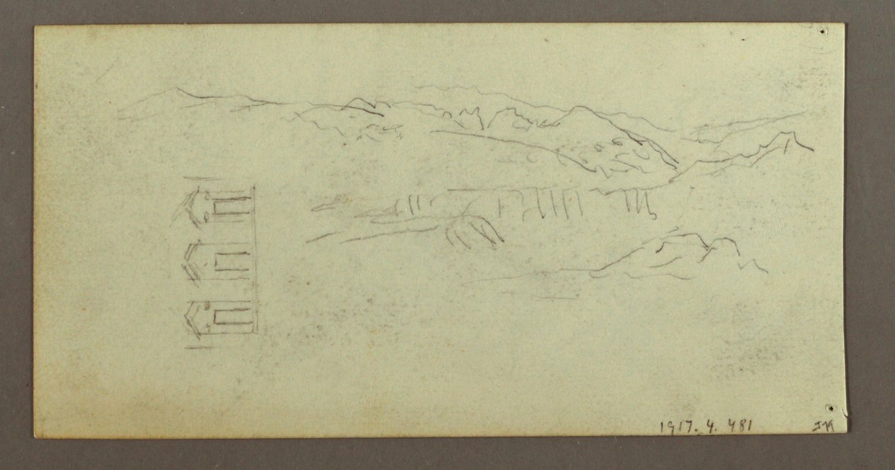 Horse, Figure From Back, Trees, possibly 1868 by Frederic Edwin Church