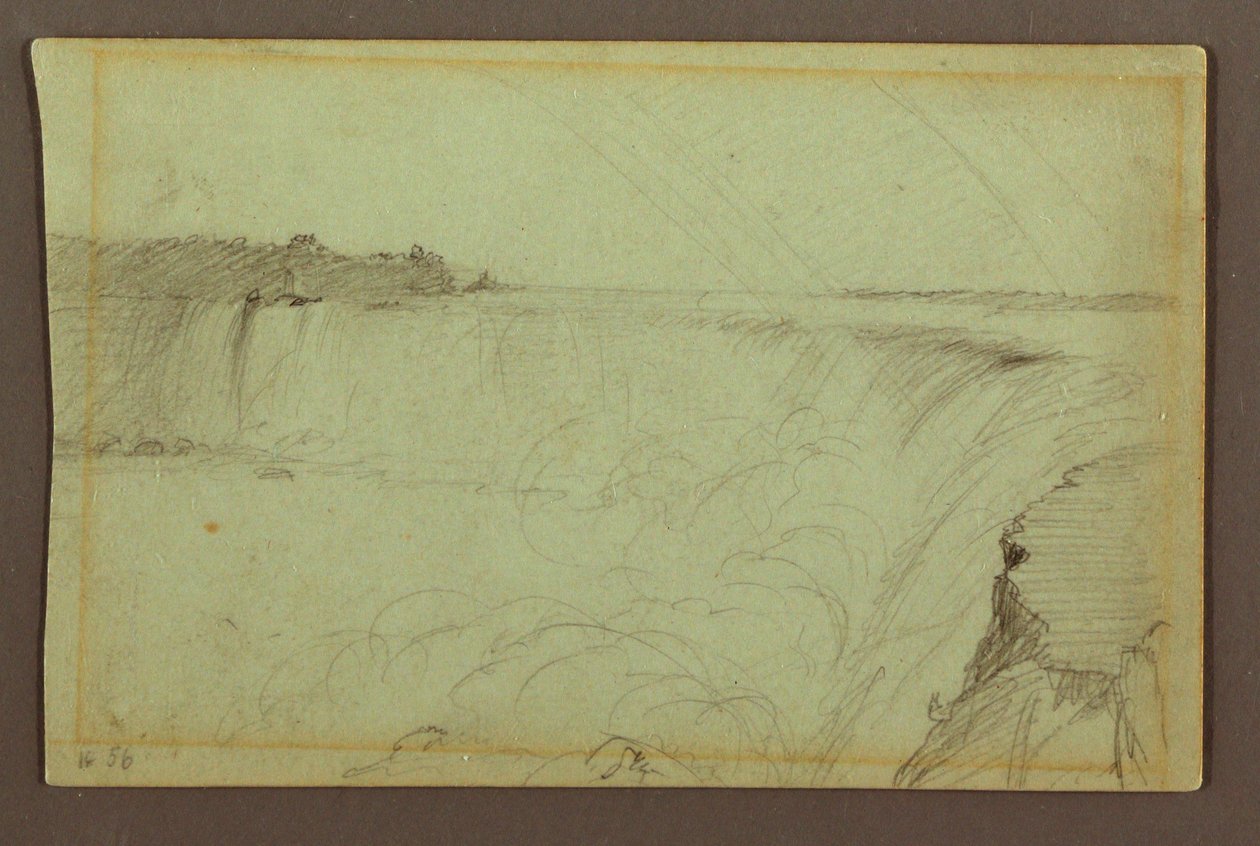 Horseshoe Falls with a Double Rainbow, Niagara River, Canada, 1856 by Frederic Edwin Church