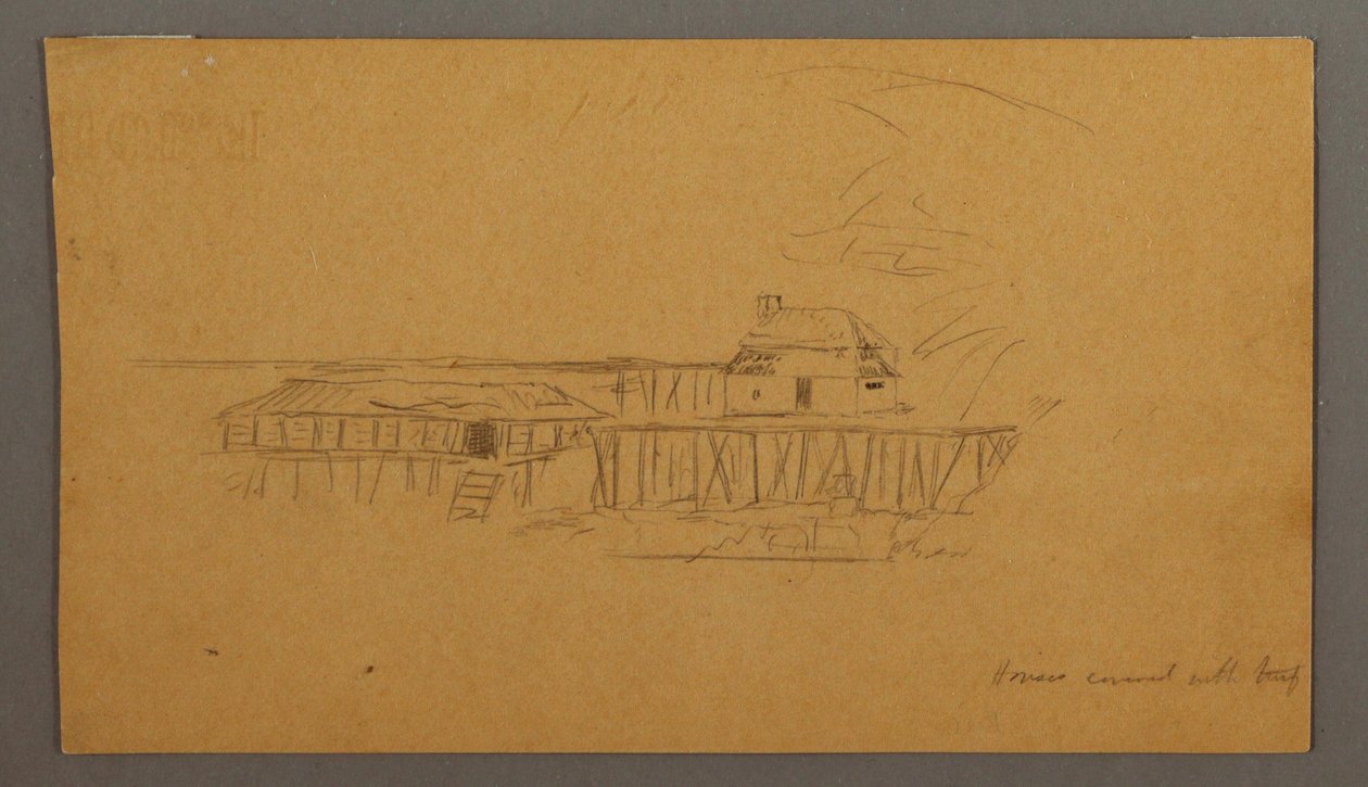 House and Dock, possibly 1859 by Frederic Edwin Church
