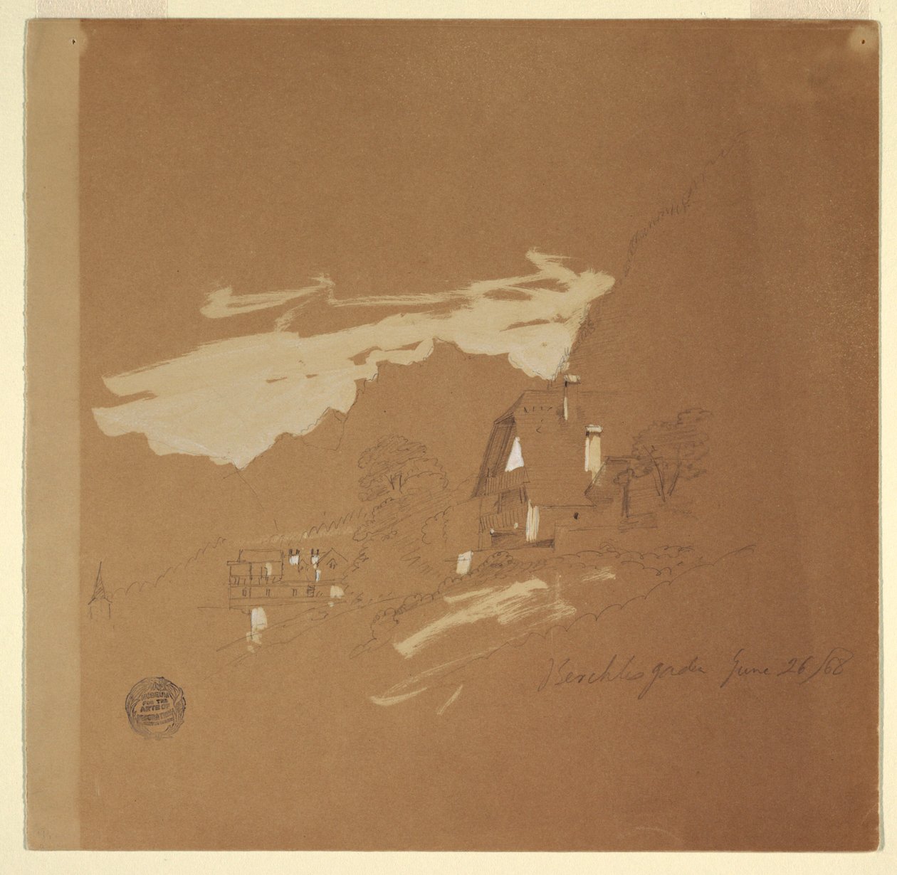 Houses near Berchtesgaden, Bavaria, July 26, 1868 by Frederic Edwin Church