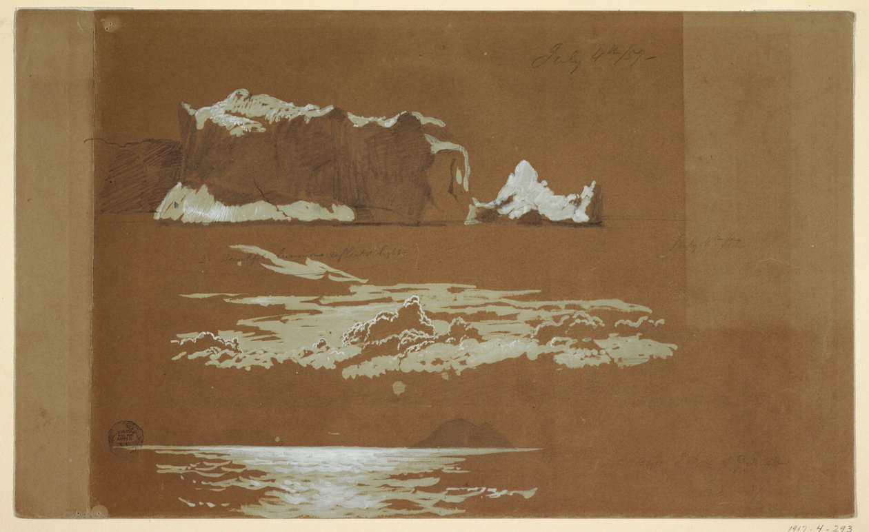 Icebergs near Cape St. John and Gull Island, Newfoundland, July 4, 1859 by Frederic Edwin Church
