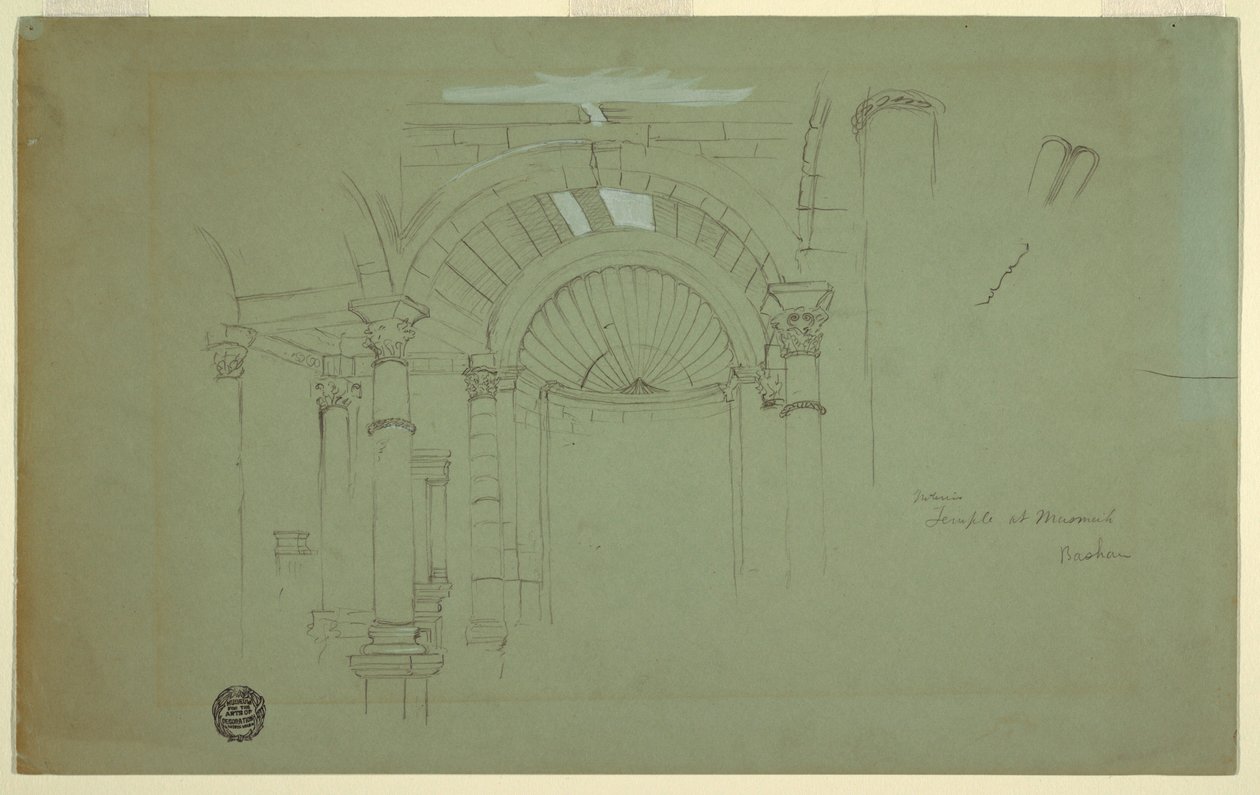 Interior, Temple at Mismiyeh, Syria, April 28, 1868 by Frederic Edwin Church