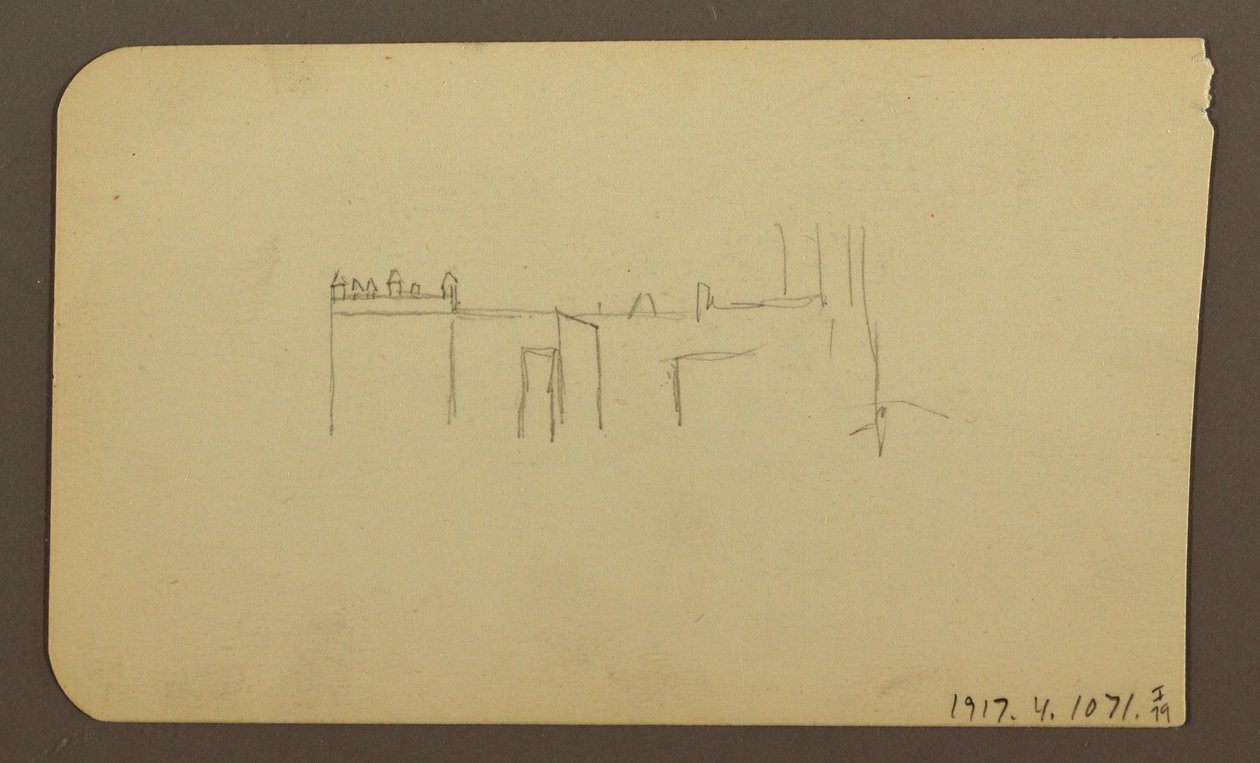 Landscape; Verso: Church, April 1885 by Frederic Edwin Church