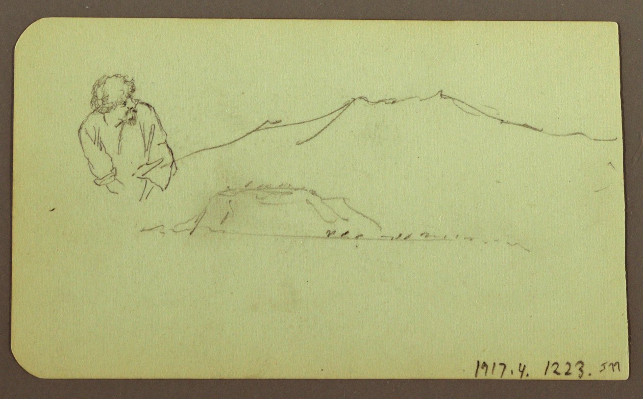 Landscape; Verso: Figure, Landscape, 1883 by Frederic Edwin Church
