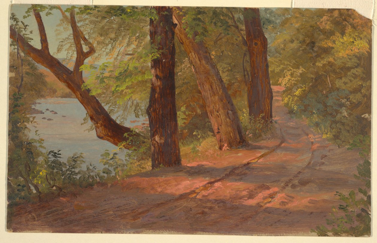 Landscape from North America (Road by a Lake), ca. 1875 by Frederic Edwin Church