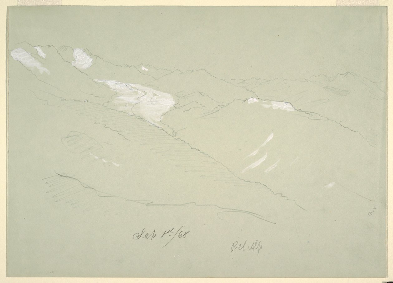 Landscape in the Bernese Alps, Near Bel Alp, Switzerland, September 1868 by Frederic Edwin Church