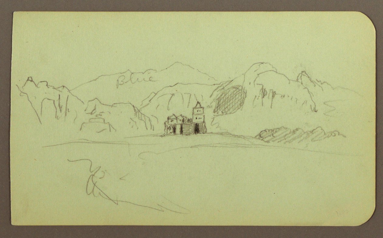 Landscape with Church; Verso: Landscape, 1883 by Frederic Edwin Church