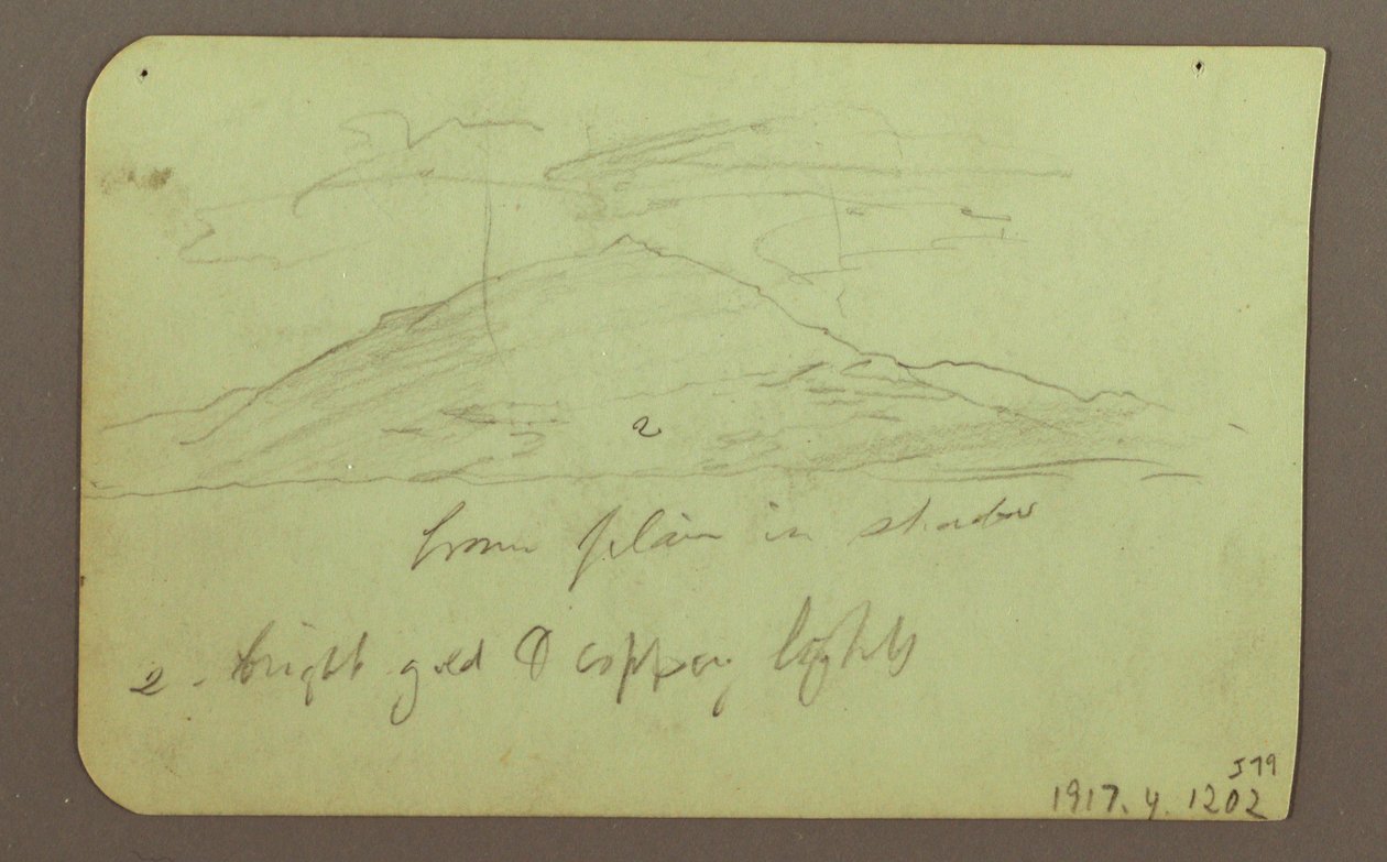 Landscape with Clouds; Verso: Mountain, 1883 by Frederic Edwin Church