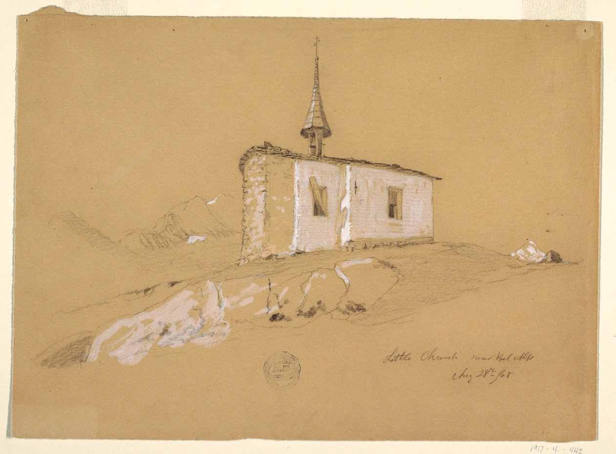 Little Church near Bel Arp, Bernese Alps, Switzerland, August 28, 1868 by Frederic Edwin Church