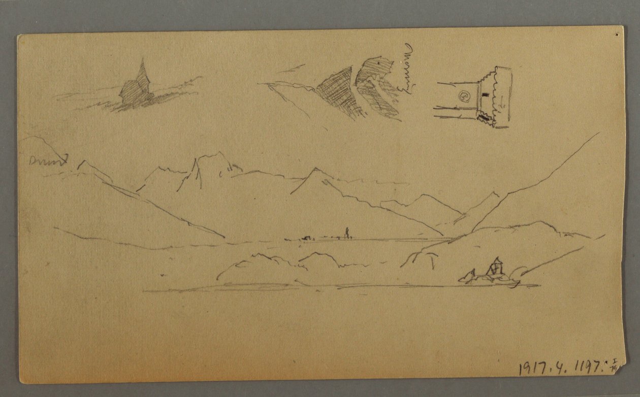 Medieval Castle, Two Towers, Figure Studies, near Thun, Possibly 1868 by Frederic Edwin Church