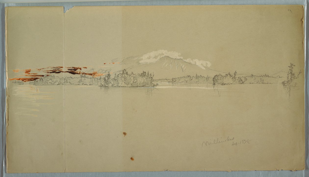 Millinocket Lake, View of Mt. Katahdin, September 1878 by Frederic Edwin Church