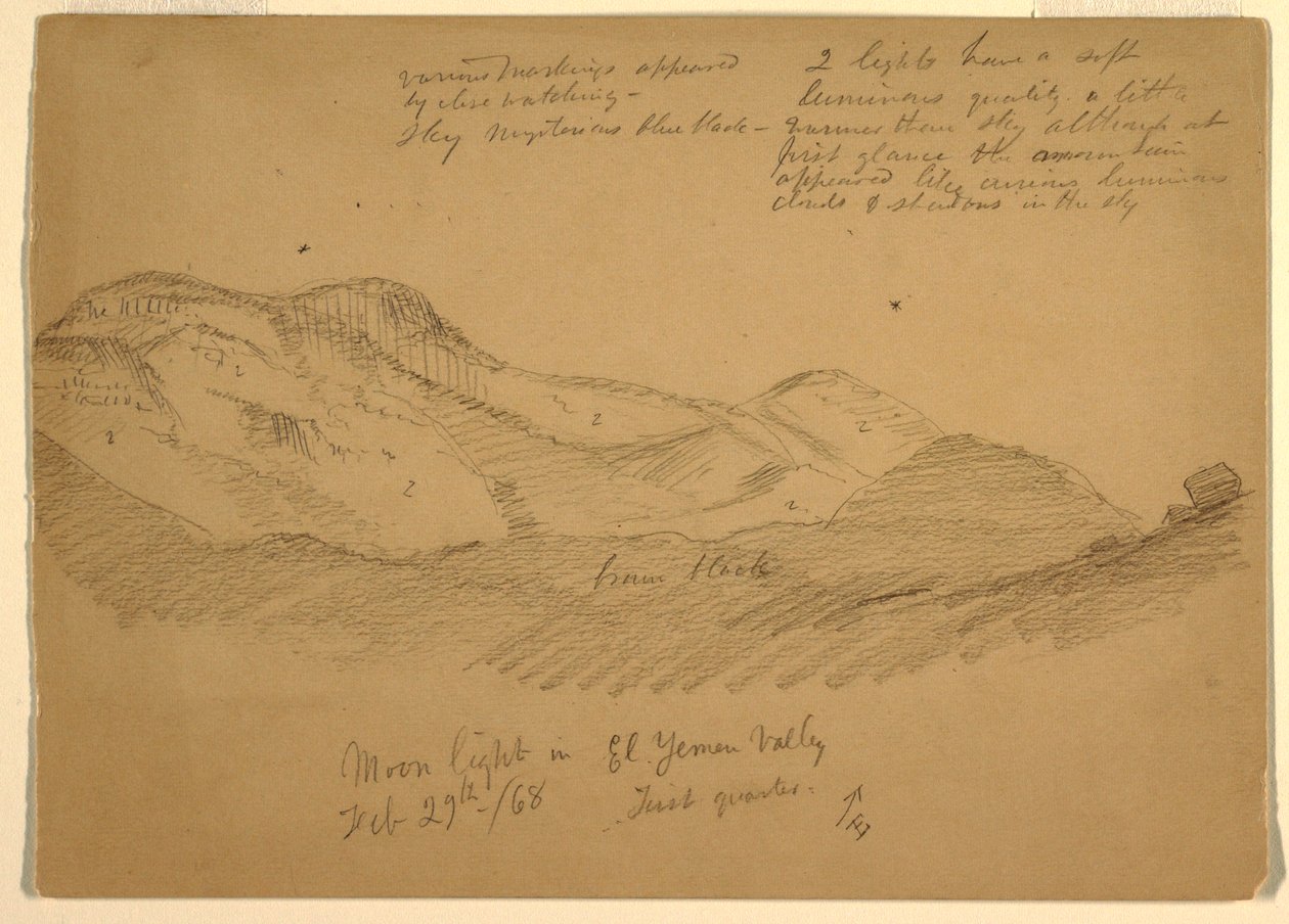 Moonlight in El Yumen Valley, Arabia, February 29, 1868 by Frederic Edwin Church