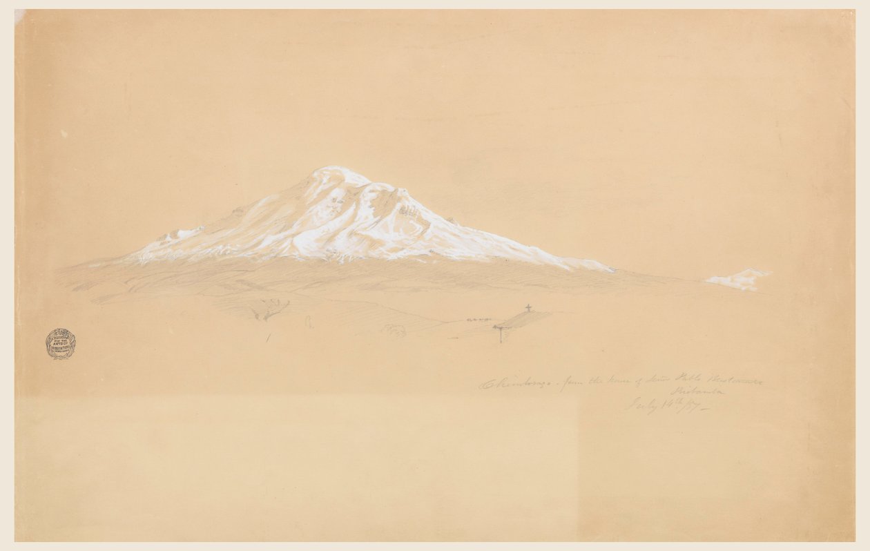 Mount Chimborazo from the House of Senior Pablo Bustamante, Riobamba, Ecuador, July 14, 1857 by Frederic Edwin Church